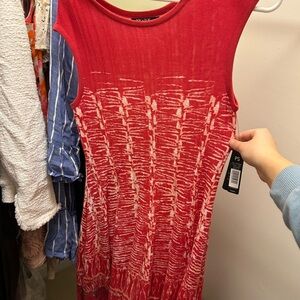 Nic + Zoe red and white knit dress.